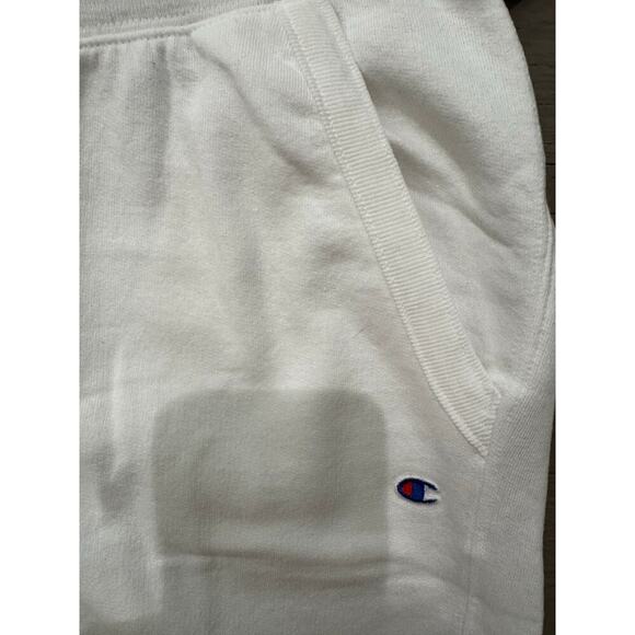 Champion NWT White Powerblend Pop Logo Jogger Athleisure Sweatpants Size Medium - Picture 6 of 8